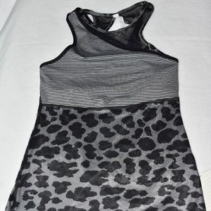Lululemon Meshed Up Tank Mini Pop Stripe Heathered Slate Black Top Size 6